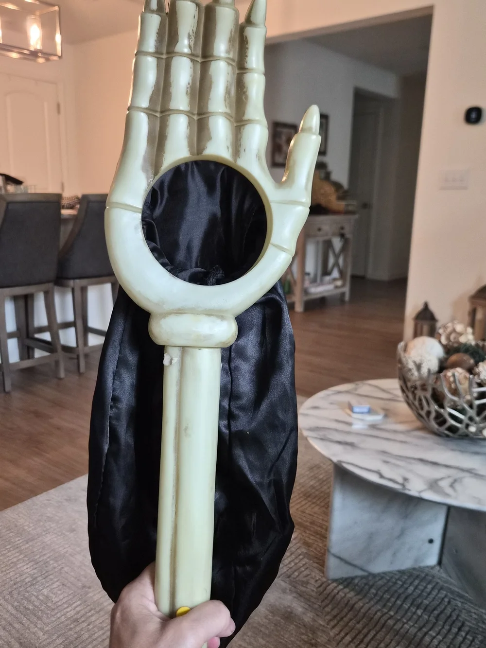 Halloween Skeleton Hand Candy Pouch - Cream